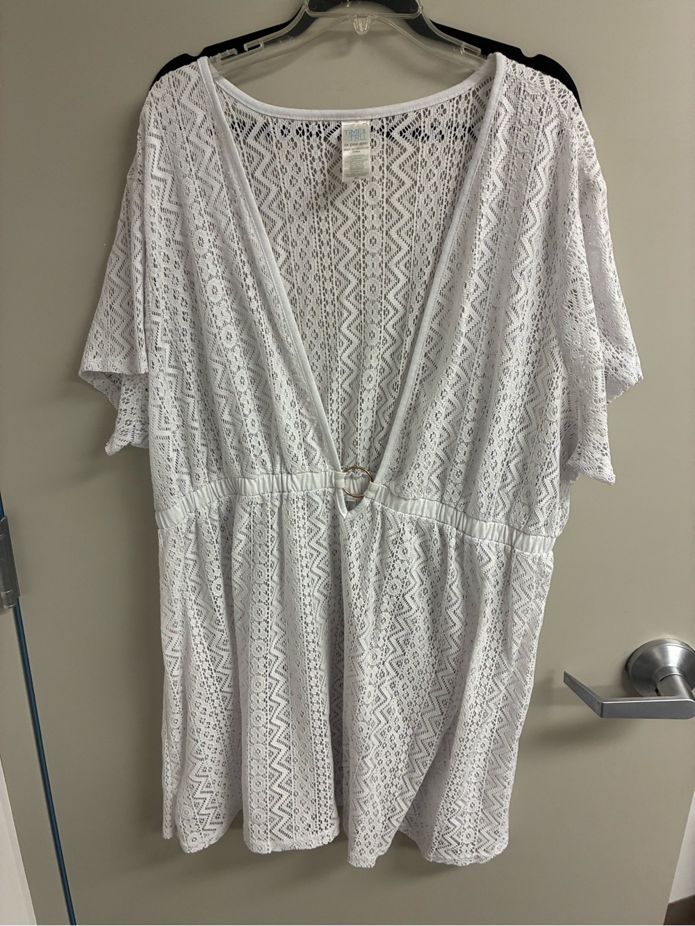 Time and Tru White Lace Swim Coverup 3X